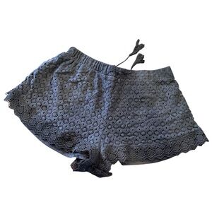 New look Women’s Lace Black Shorts With Front Tie And Tassels size Large